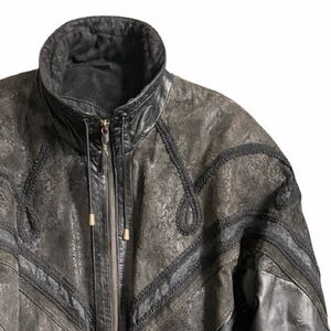 Vintage 1990s Karin Morgan Leather Jacket, size Medium